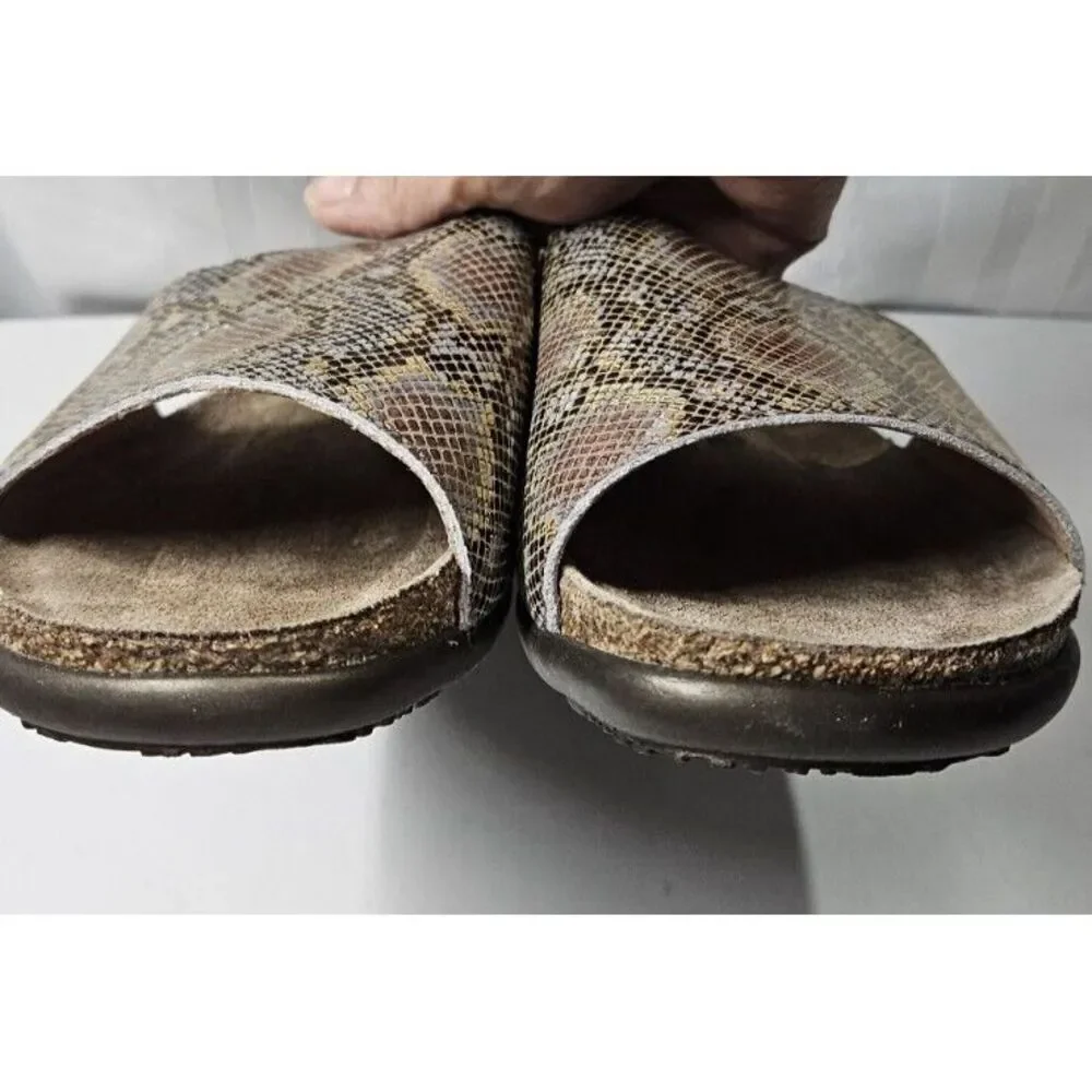 NAOT ‎ Women's Skylar Slide Sandal Golden Python Leather 41/L10